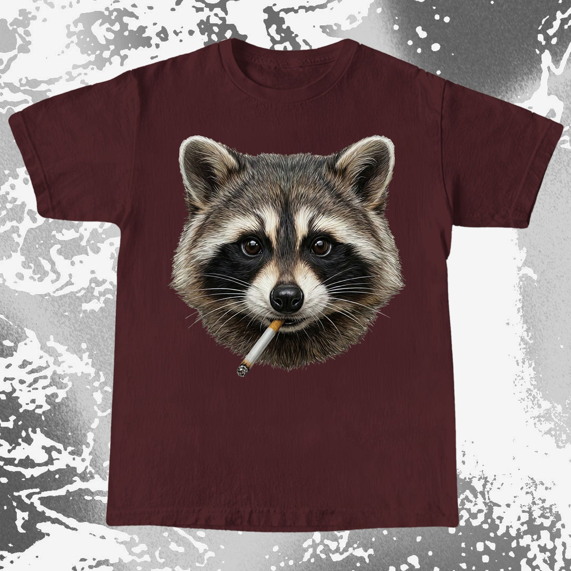 Smoking Raccoon T-Shirt, Midnight Mischief Attitude, Rebel Humor Art, funny meme tee gift (view 17)