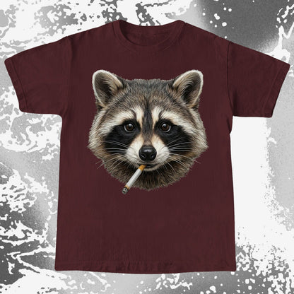 Smoking Raccoon T-Shirt, Midnight Mischief Attitude, Rebel Humor Art, funny meme tee gift (view 17)