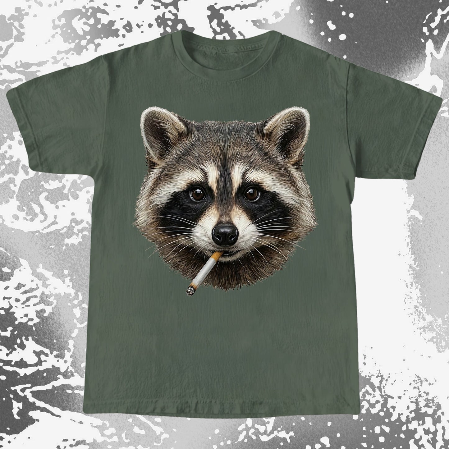 Smoking Raccoon T-Shirt, Midnight Mischief Attitude, Rebel Humor Art, funny meme tee gift (view 15)