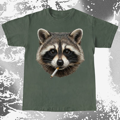 Smoking Raccoon T-Shirt, Midnight Mischief Attitude, Rebel Humor Art, funny meme tee gift (view 15)
