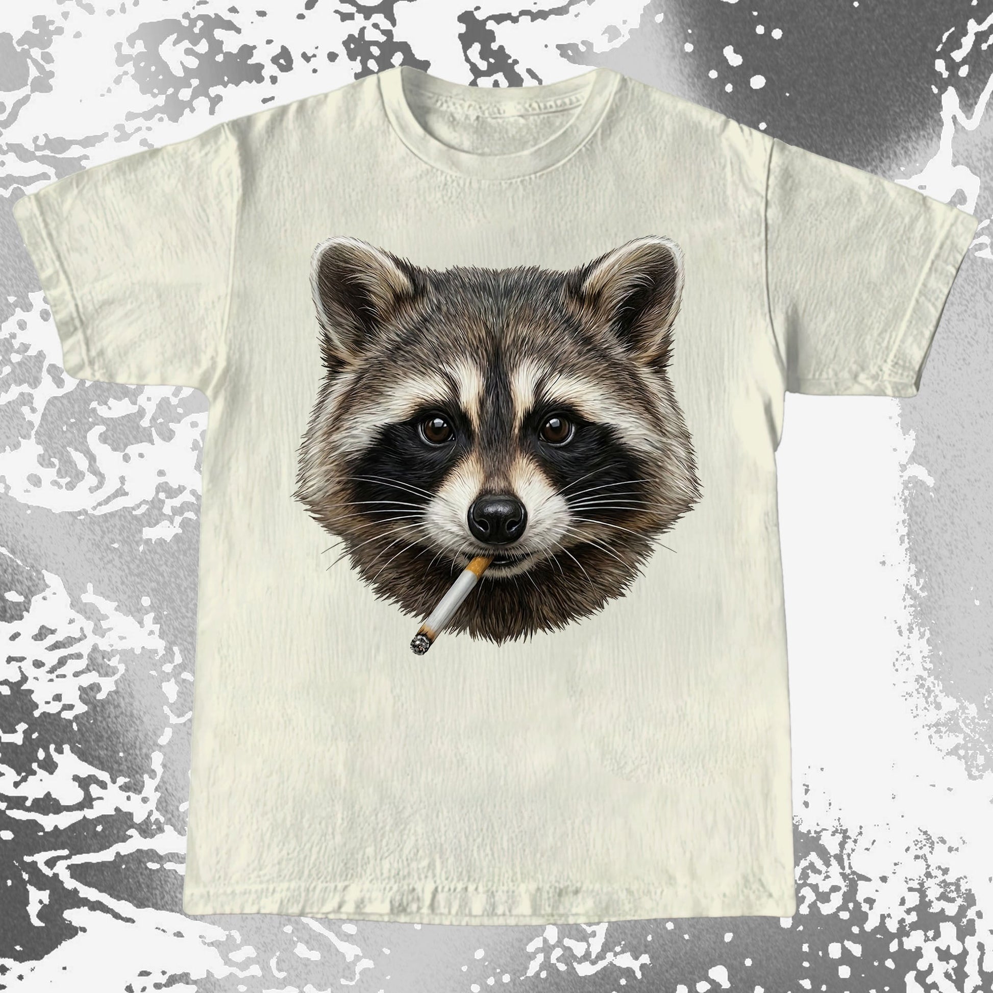 Smoking Raccoon T-Shirt, Midnight Mischief Attitude, Rebel Humor Art, funny meme tee gift (view 13)