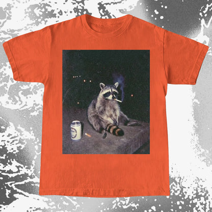Raccoon Smoking T-Shirt, Late Night Loneliness Aesthetic, Dark Humor Animal Art, funny meme tee gift (view 7)
