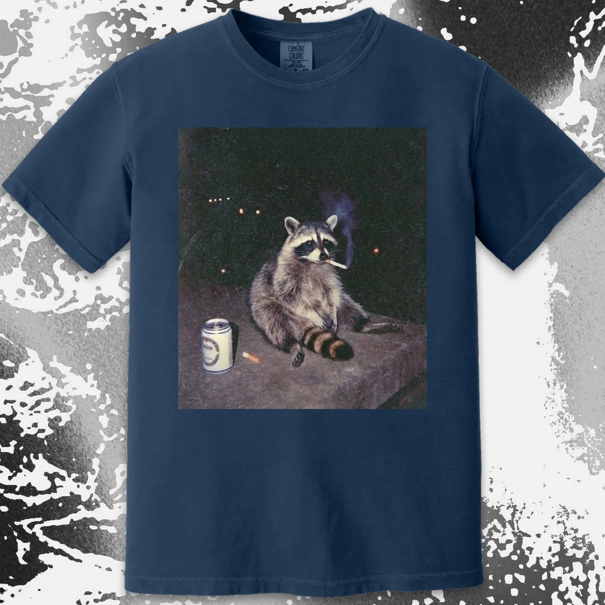 Raccoon Smoking T-Shirt, Late Night Loneliness Aesthetic, Dark Humor Animal Art, funny meme tee gift (view 11)