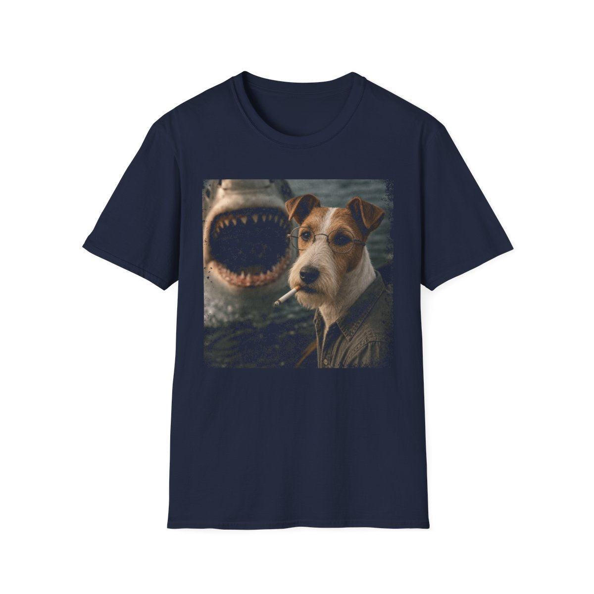 Smooth Fox Terrier and Shark Tee