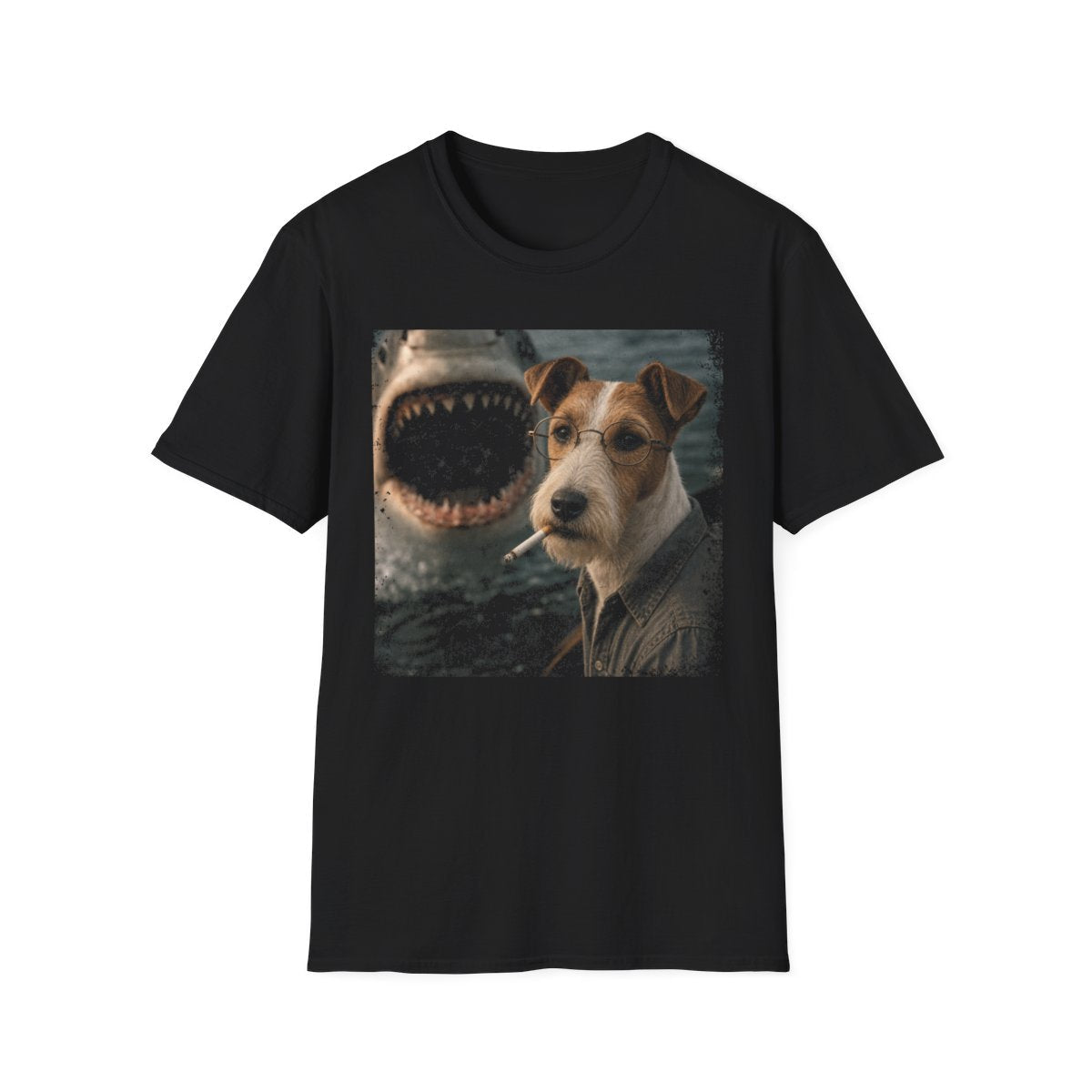 Smooth Fox Terrier and Shark Tee