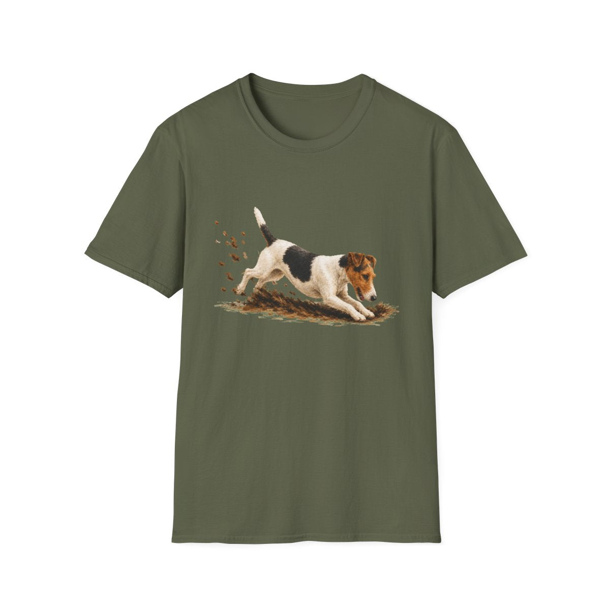 Smooth Fox Terrier Excavating Mode On Tee