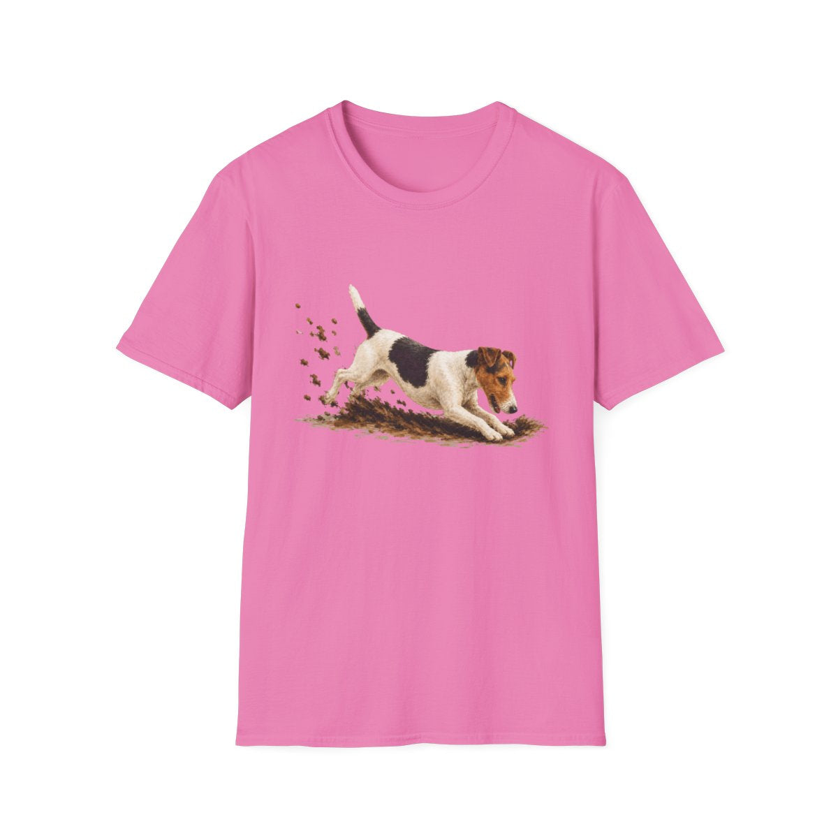 Smooth Fox Terrier Excavating Mode On Tee