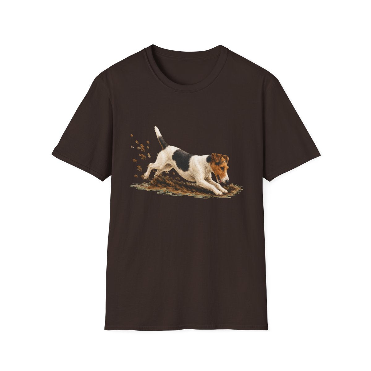 Smooth Fox Terrier Excavating Mode On Tee