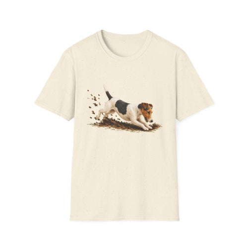 Smooth Fox Terrier Excavating Mode On Tee