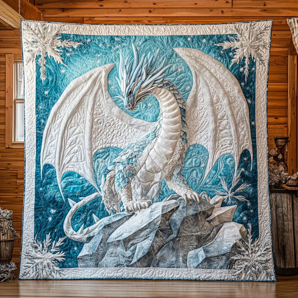 Snow Dragon Quilt Blanket