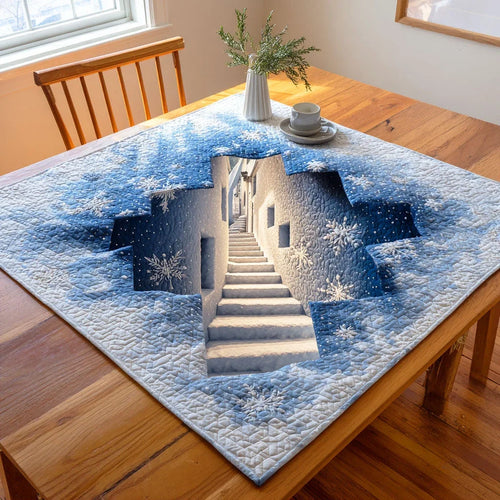 Snow Pathway Glow Quilted Table Topper