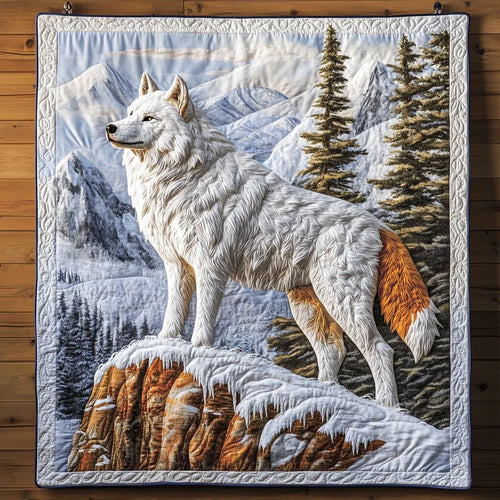 Snow Wolf Quilt Blanket