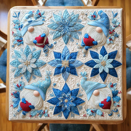 Snowdrift Gnome Quilted Table Topper