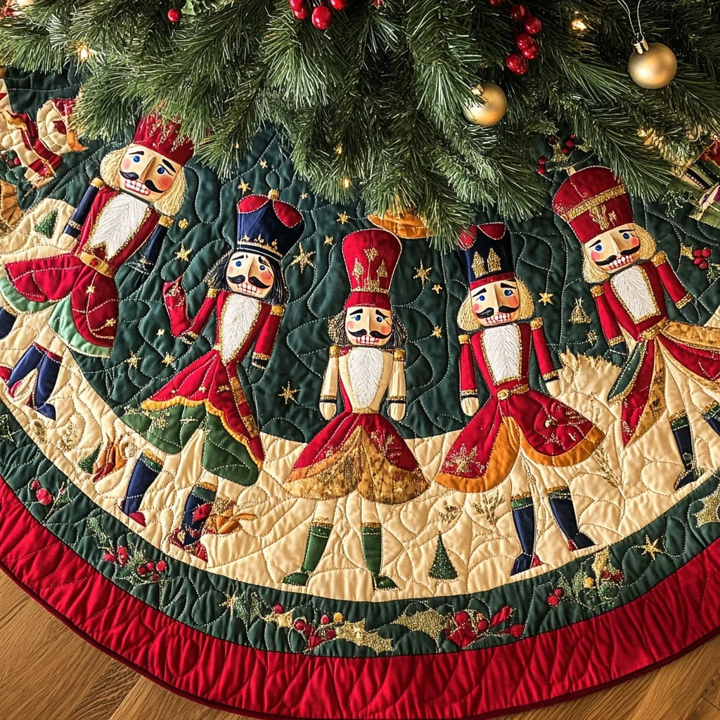 Snowfall Serenade Christmas Quilted Tree Skirt