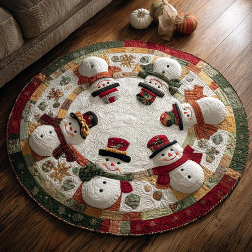 Snowflake Charm Quilted Round Mat