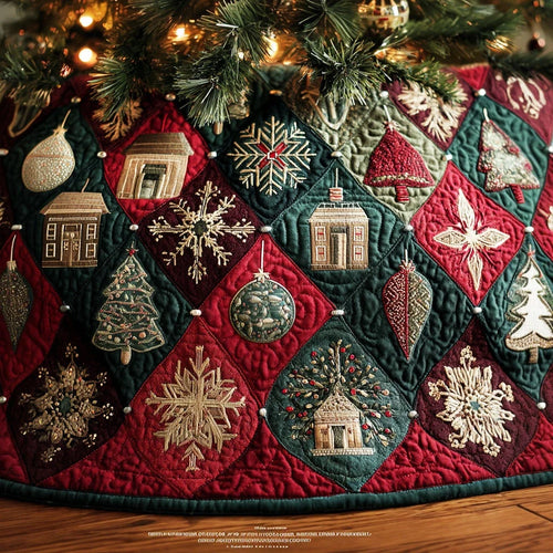 Snowflake Horizon Christmas Quilted Tree Skirt