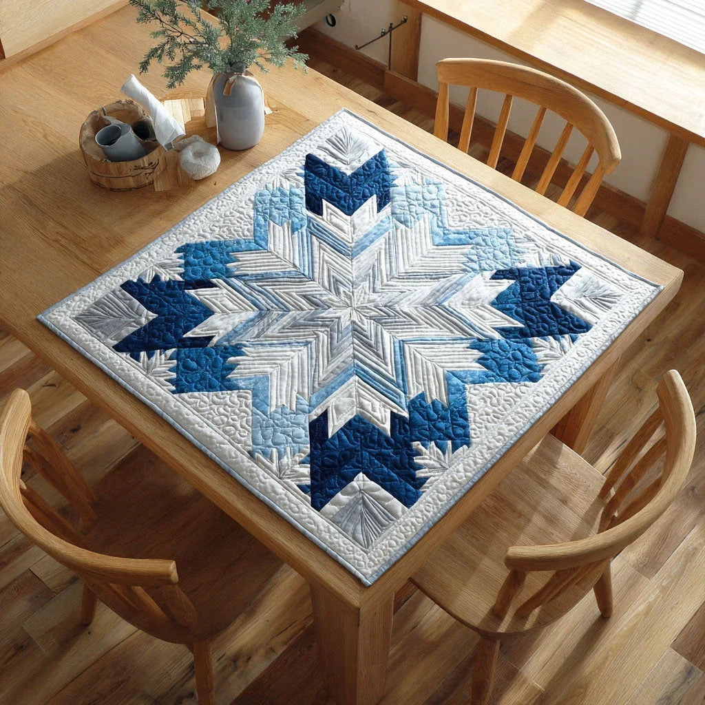 Snowflake Trail Quilted Table Topper