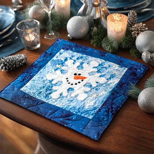 Snowflake Whisper Quilted Table Topper