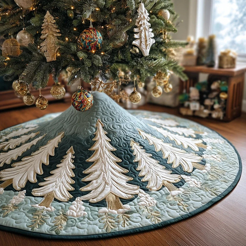 Snowglow Pine Haven Christmas Quilted Tree Skirt