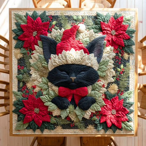 Snowlight Cat Quilted Table Topper