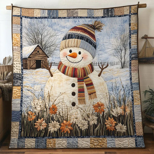 Snowman Cabin Glow Quilt Blanket