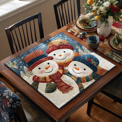 Snowman Charm Quilted Table Topper