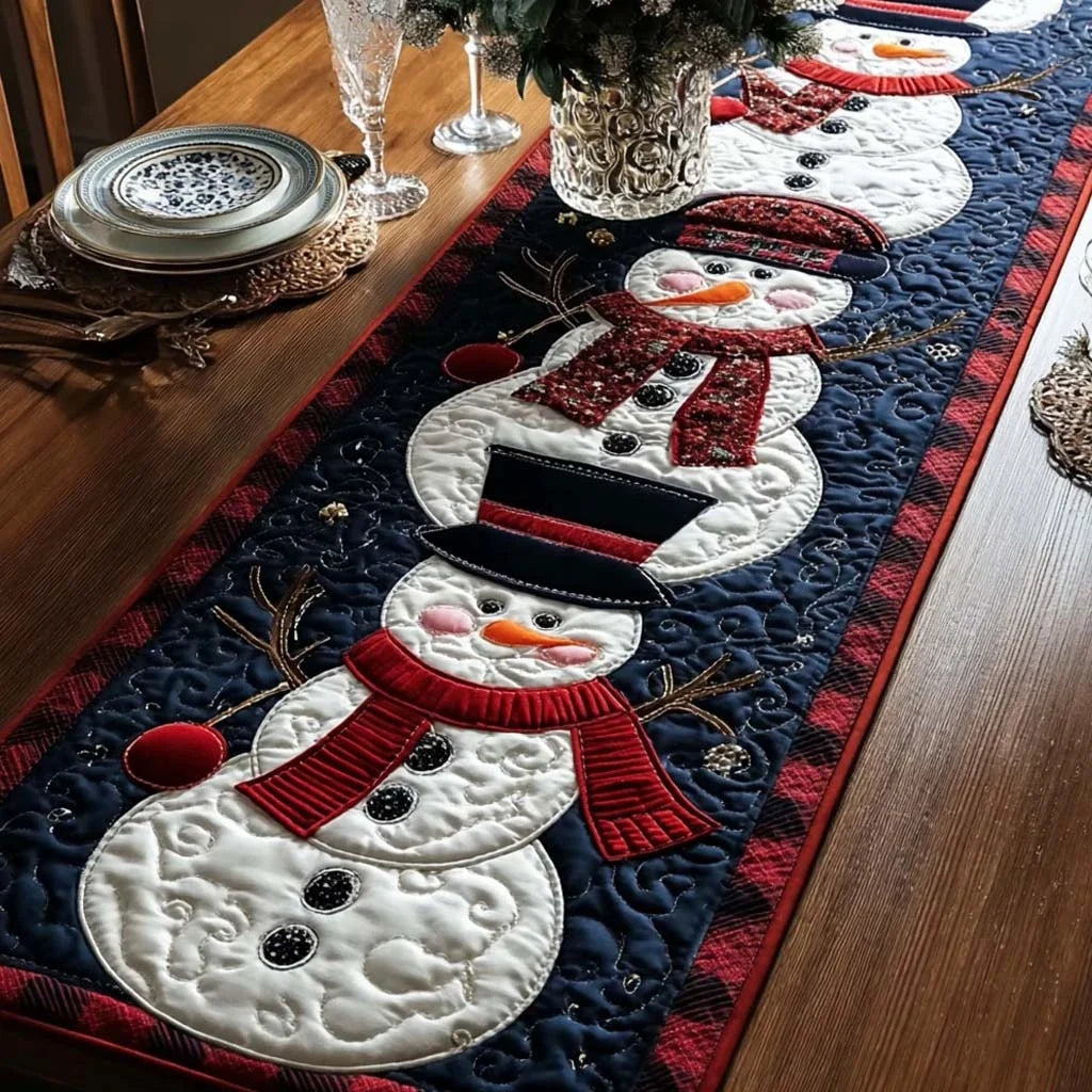 Snowman Cheer Quilted Table Runner