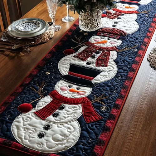 Snowman Cheer Quilted Table Runner
