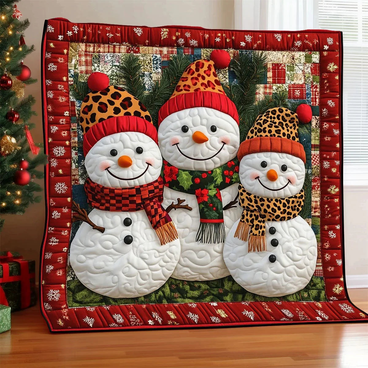 Snowman Christmas Quilt Blanket