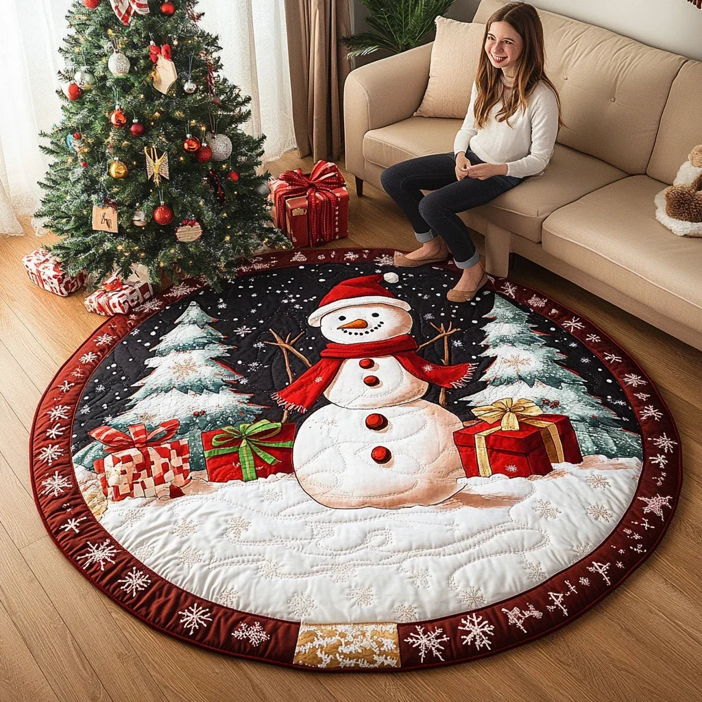 Snowman Comfort Quilted Round Mat