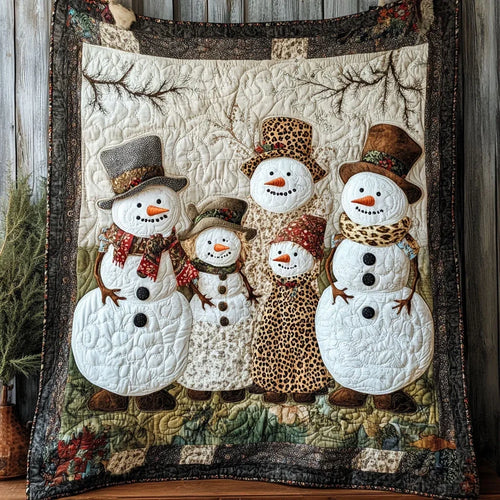Snowman Family Quilt Blanket