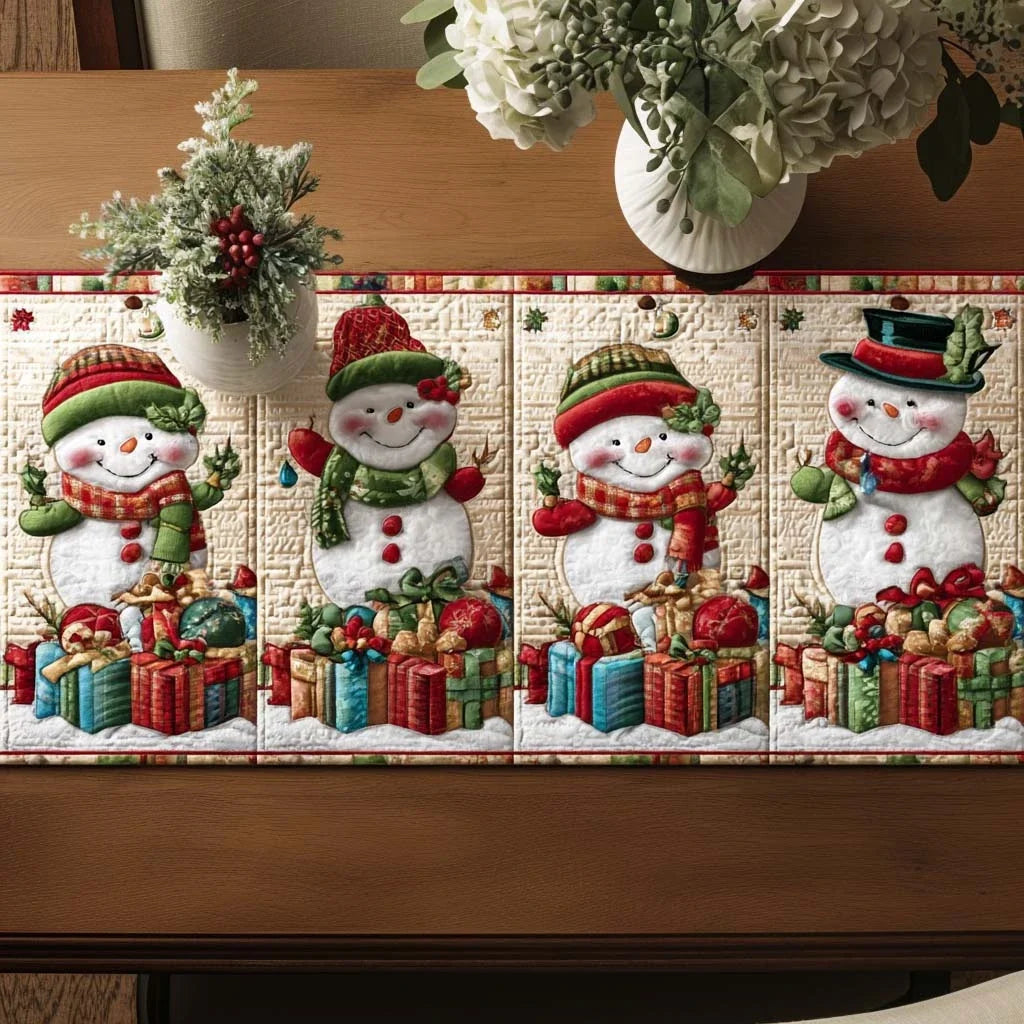 Snowman Friends Quilted Table Runner