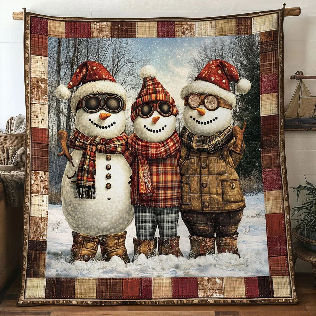 Snowman Holiday Whispers Quilt Blanket