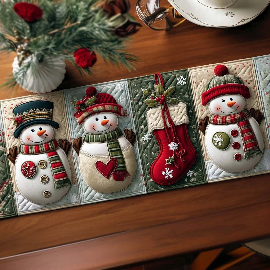 Snowman Joy Quilted Table Runner