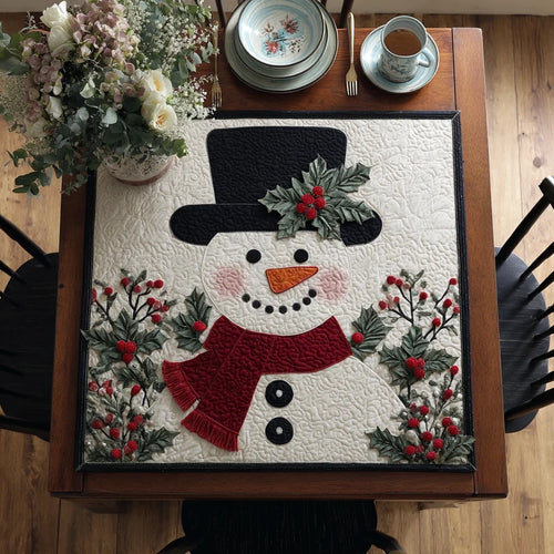 Snowman Magic Quilted Table Topper