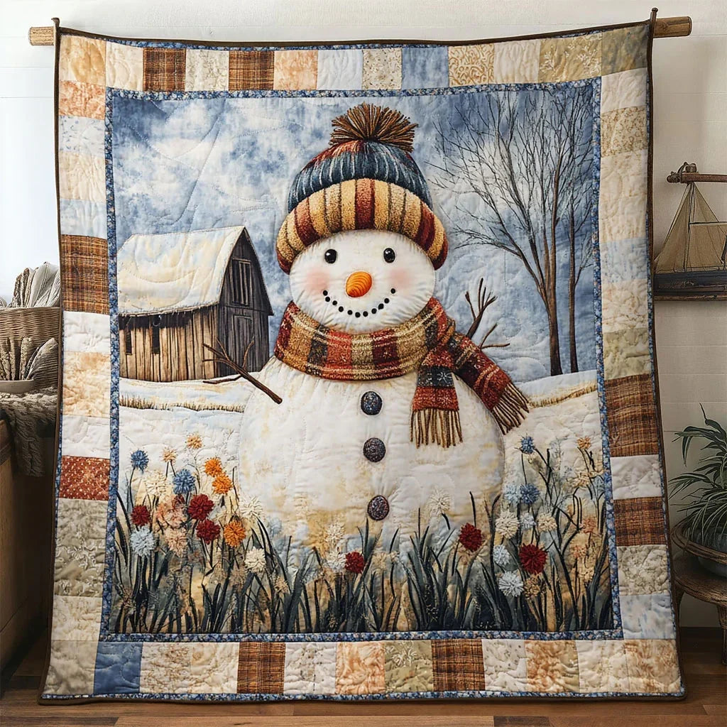 Snowman Patch Field Quilt Blanket