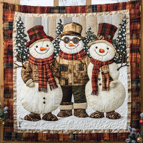 Snowman Snowglow Family Quilt Blanket