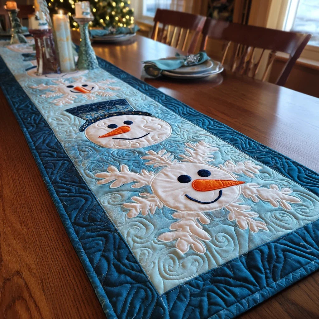 Snowman Spirit Quilted Table Runner