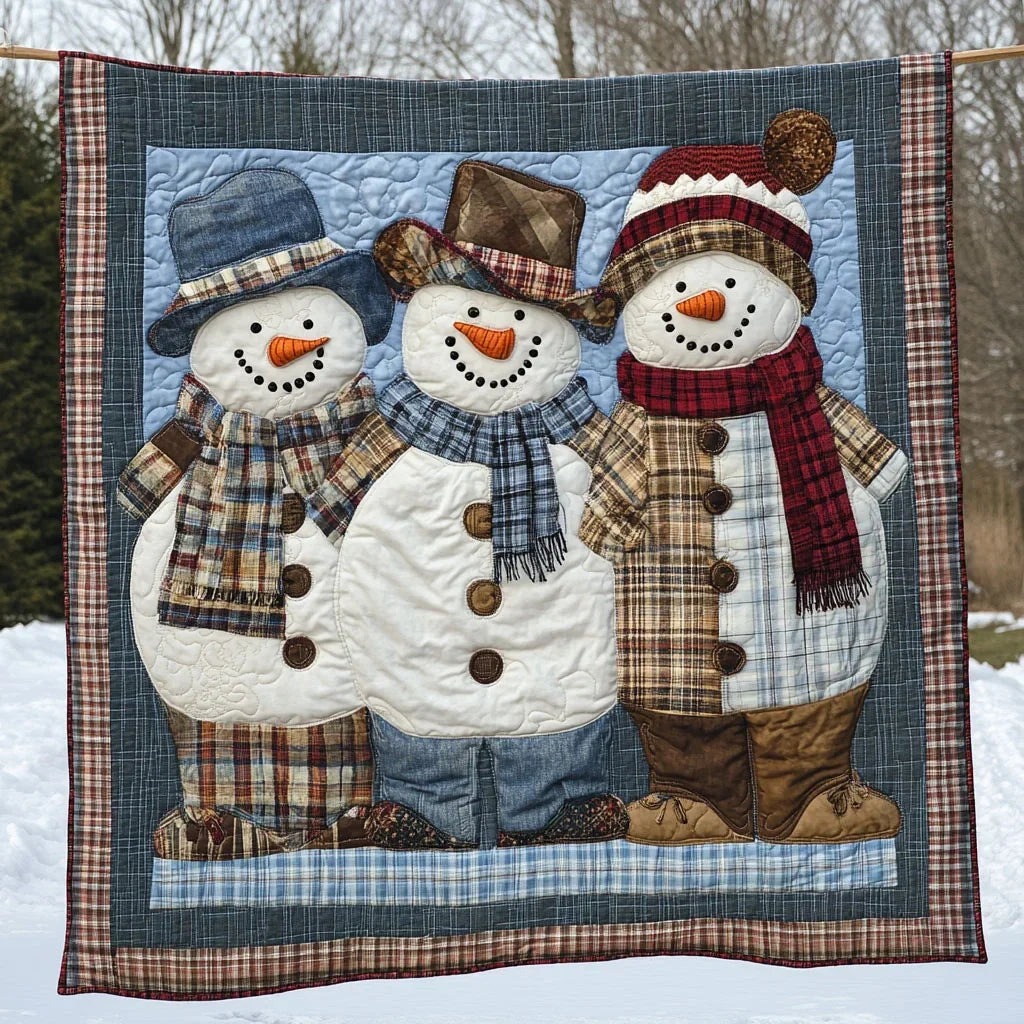 Snowman Winter Harmony Quilt Blanket