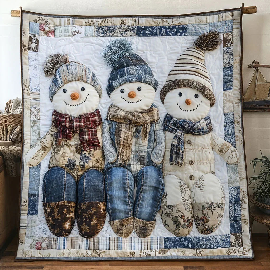 Snowman Winter Nest Quilt Blanket