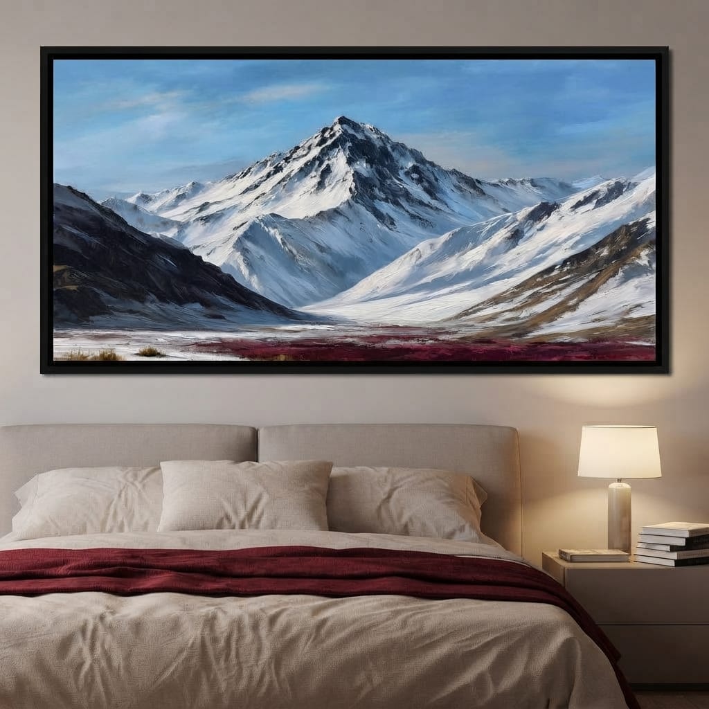 Snowy Alpine Peak Canvas Wall Art