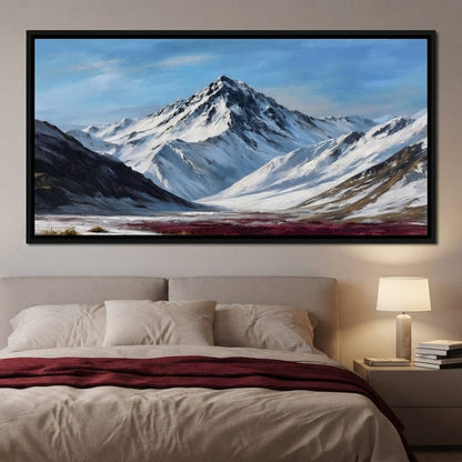 Snowy Alpine Peak Canvas Wall Art