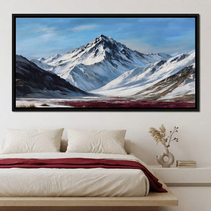 Snowy Alpine Peak Canvas Wall Art