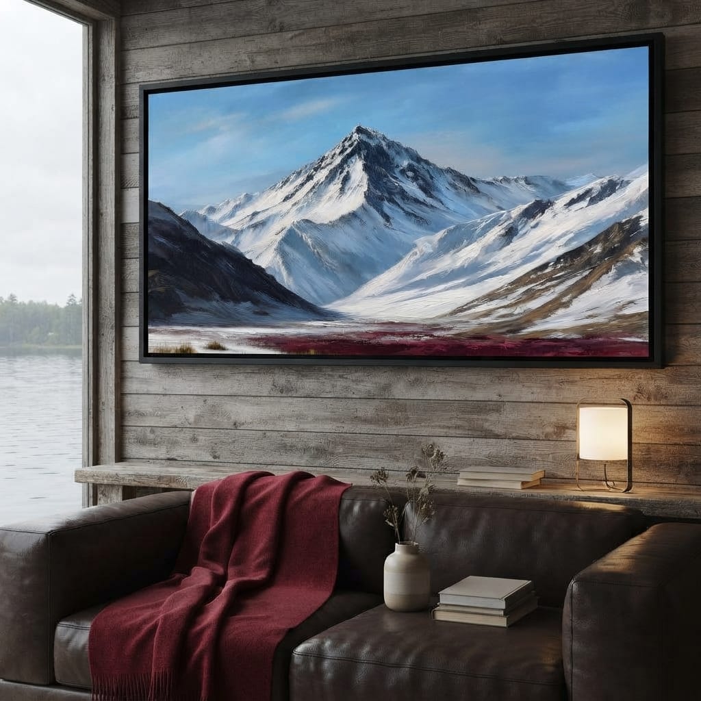 Snowy Alpine Peak Canvas Wall Art