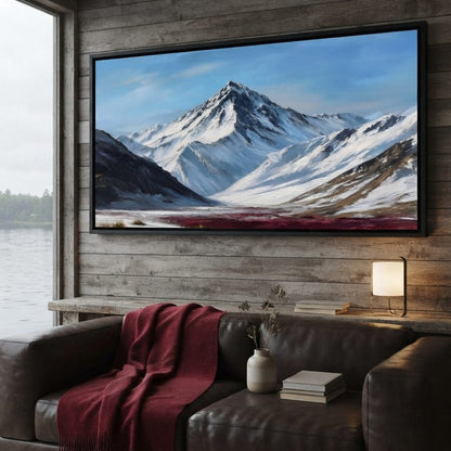 Snowy Alpine Peak Canvas Wall Art