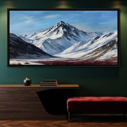 Snowy Alpine Peak Canvas Wall Art