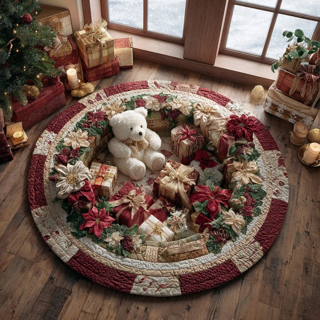 Snowy Comfort Quilted Round Mat