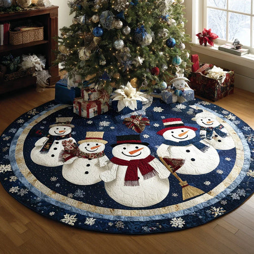 Snowy Companions Christmas Quilted Tree Skirt
