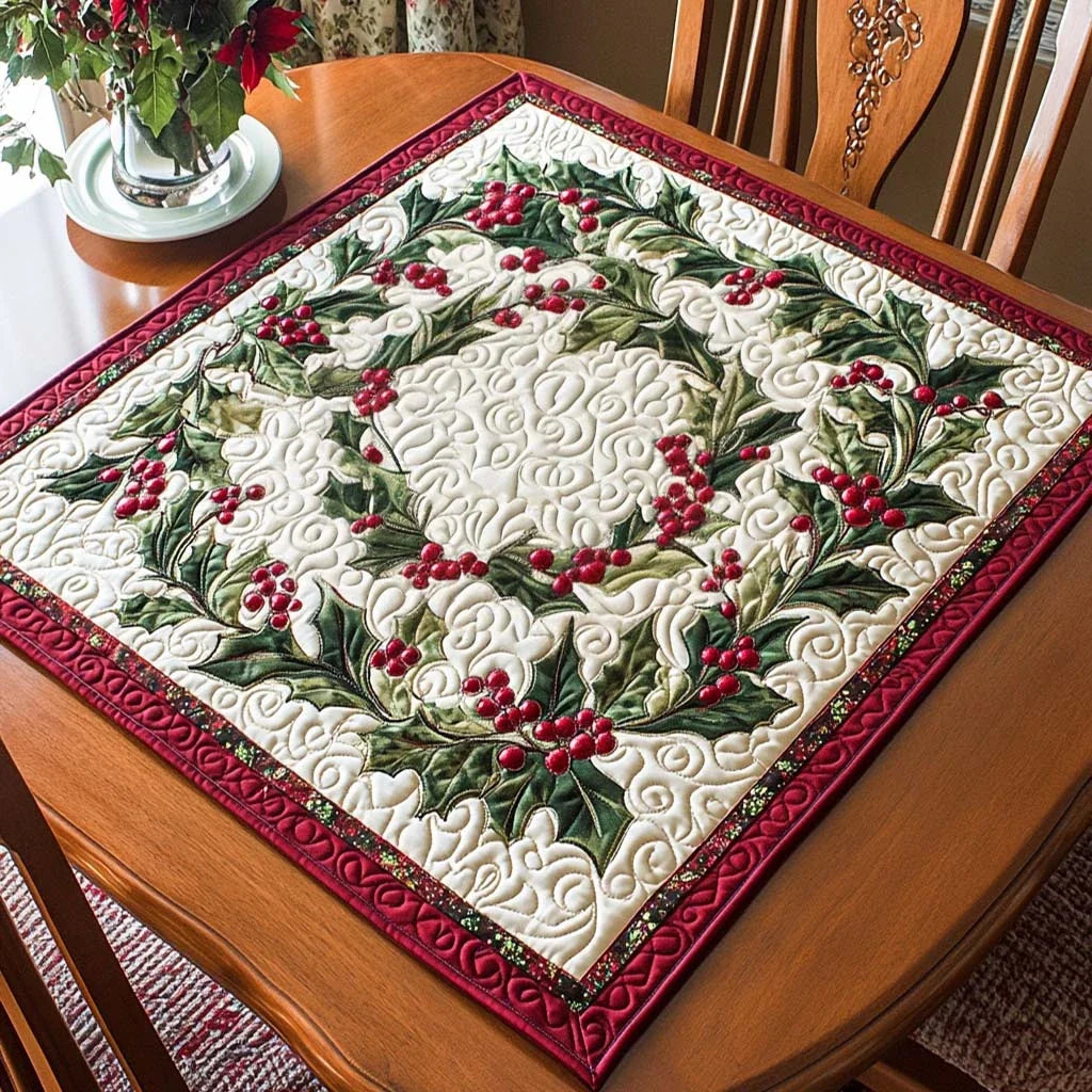 Snowy Eve Quilted Table Topper