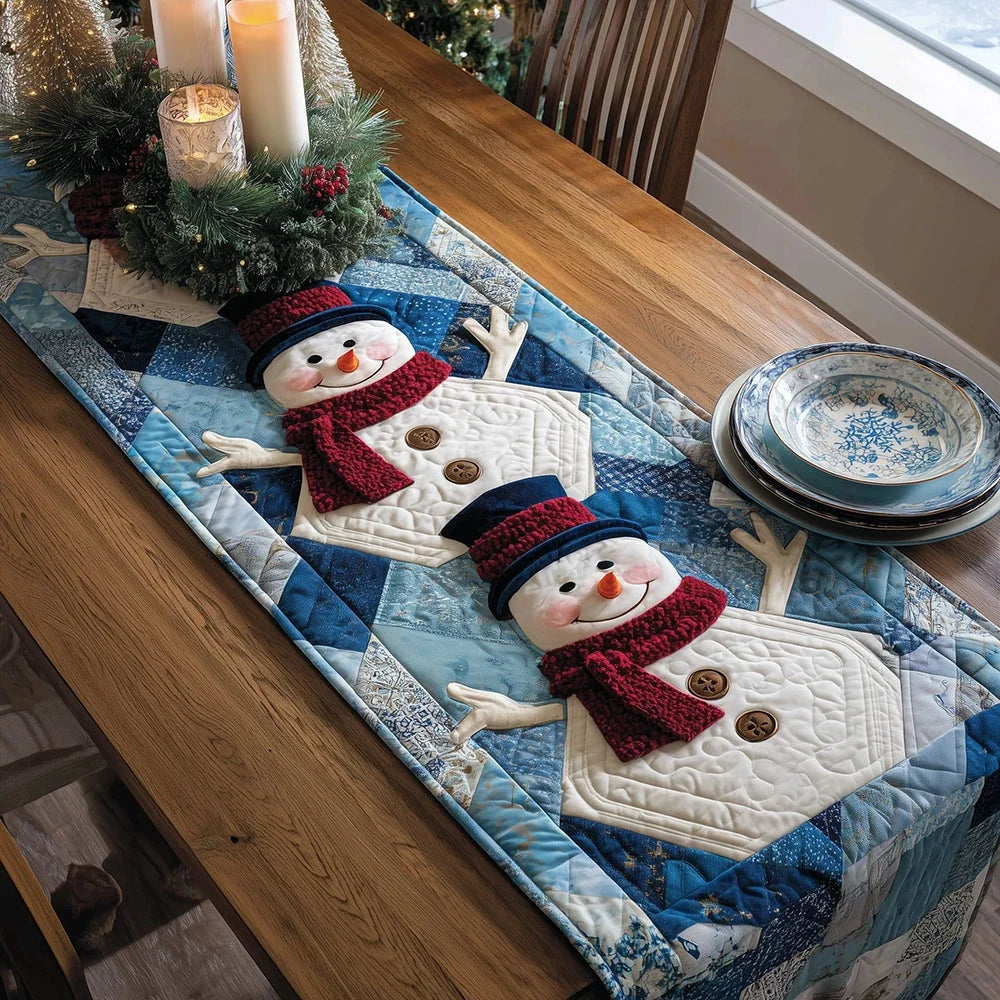 Snowy Friends Quilted Table Runner